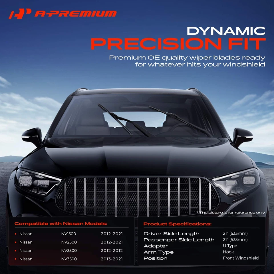 A-Premium 2x limpiaparabrisas delantero 21" y 21" para Nissan NV1500 NV2500 Foto 2 de 4