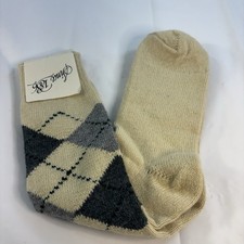 Sears Roebuck Acrylic Blend Socks Size 10-13 Shoe 6-12.5 VTG Cream READ SIZE