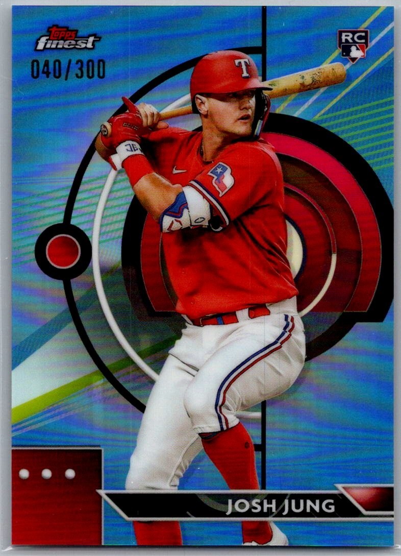 2023 Topps Finest Rookie RC Sky Blue Refractor /300 Josh Jung #75 Rangers