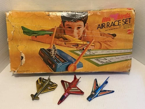 Vintage 1970 Hot Wheels Redline Era Hot Birds Air Race Set with 3 Planes
