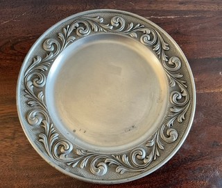 Lovely Round Pewter Plate/serving Dish Germany