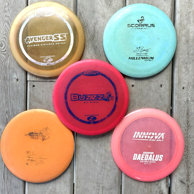 Disc Golf 5 Lot Discraft Innova Distance Daedalus Avenger Wraith Driver Mid