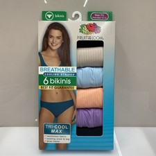 Fruit Of The Loom Women's Bikini Underwear 6-Pack - Cooling Size 7 L