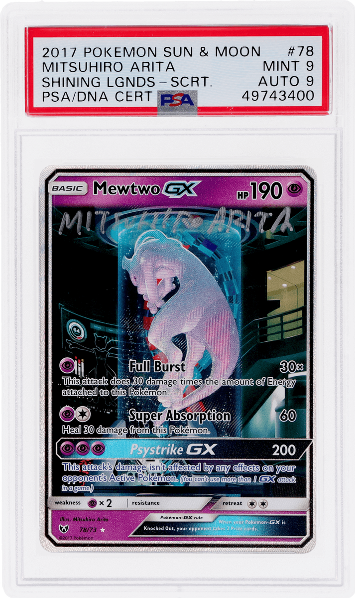 2017 Pokemon Sun and Moon Mitsuhiro Arita Mewtwo Gx Shining