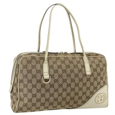 GUCCI GG Canvas Tote Bag Beige Gold 169971 Auth 176655
