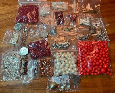 Large Assortment of Beads & Findings Jewelry Making Crafts DIY Projects Mix
