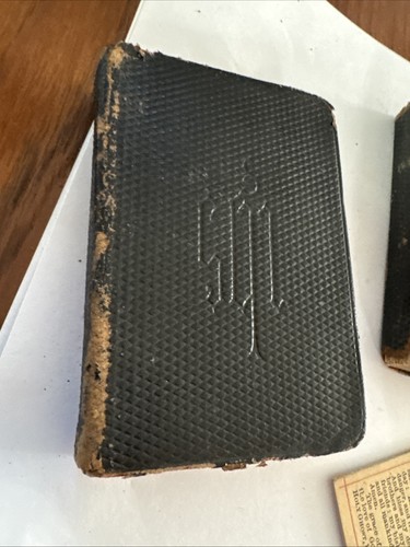 Vintage Bible protestant 2 leather 1886 Prayer Hymnal books  - Picture 3 of 15