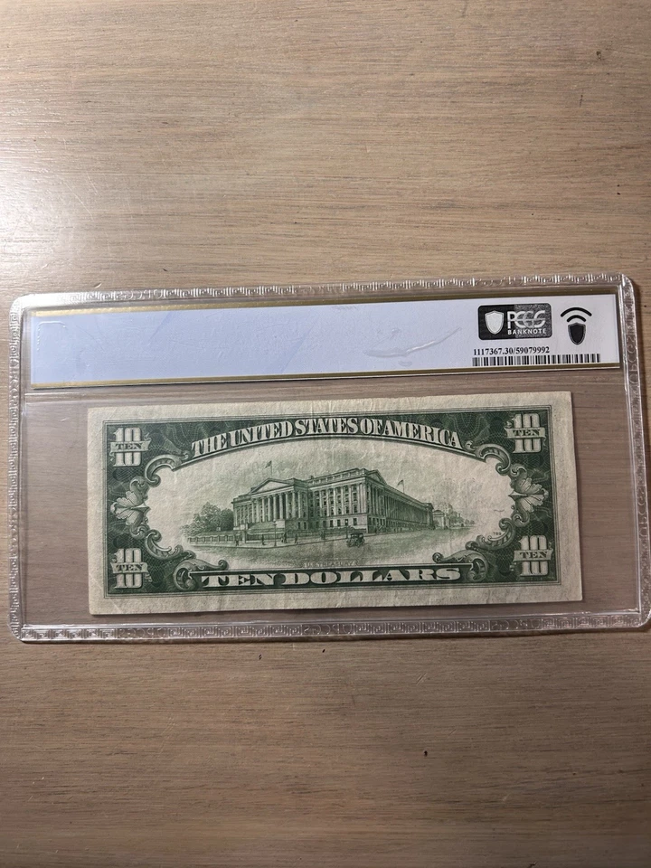 1934 A $10 Dollar Bill North Africa Silver Certificate Graded VF30 by PCGS - Image 2 of 4