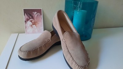 Helvesko Mokassins, beige, Größe 38, Velourleder, Neu!