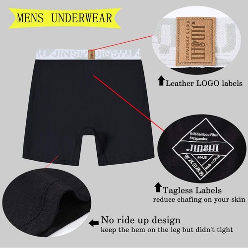 Bamboo Viscose Mens Underwear Breathable Boxer Briefs for Men Pack Open Fly B... - Picture 3 of 7