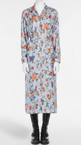WEEKEND Max Mara Women's Blue Silk Gaia Printed Belted Wrap Shirt Dress Size 12