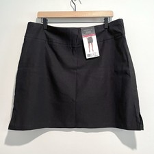 Rafaella Women's XL Stretch Comfort Pull On Shorts Lined Skort Black