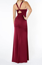 Azazie Mero Cabernet Satin Bridesmaid Dress SIZE A8