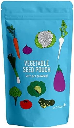 Scott&Co. Vegetable Seeds Variety Pack, UK Veg Planting, Carrot, Broccoli, Onio