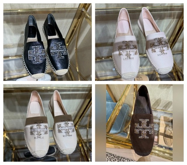 Tory Burch Women’s Embellished Espadrille Suede Leather Shoe