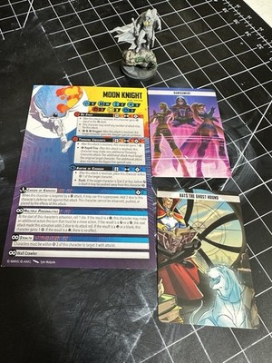 Marvel Crisis Protocol  Moon Knight Painted With Character & Tactic Cards
