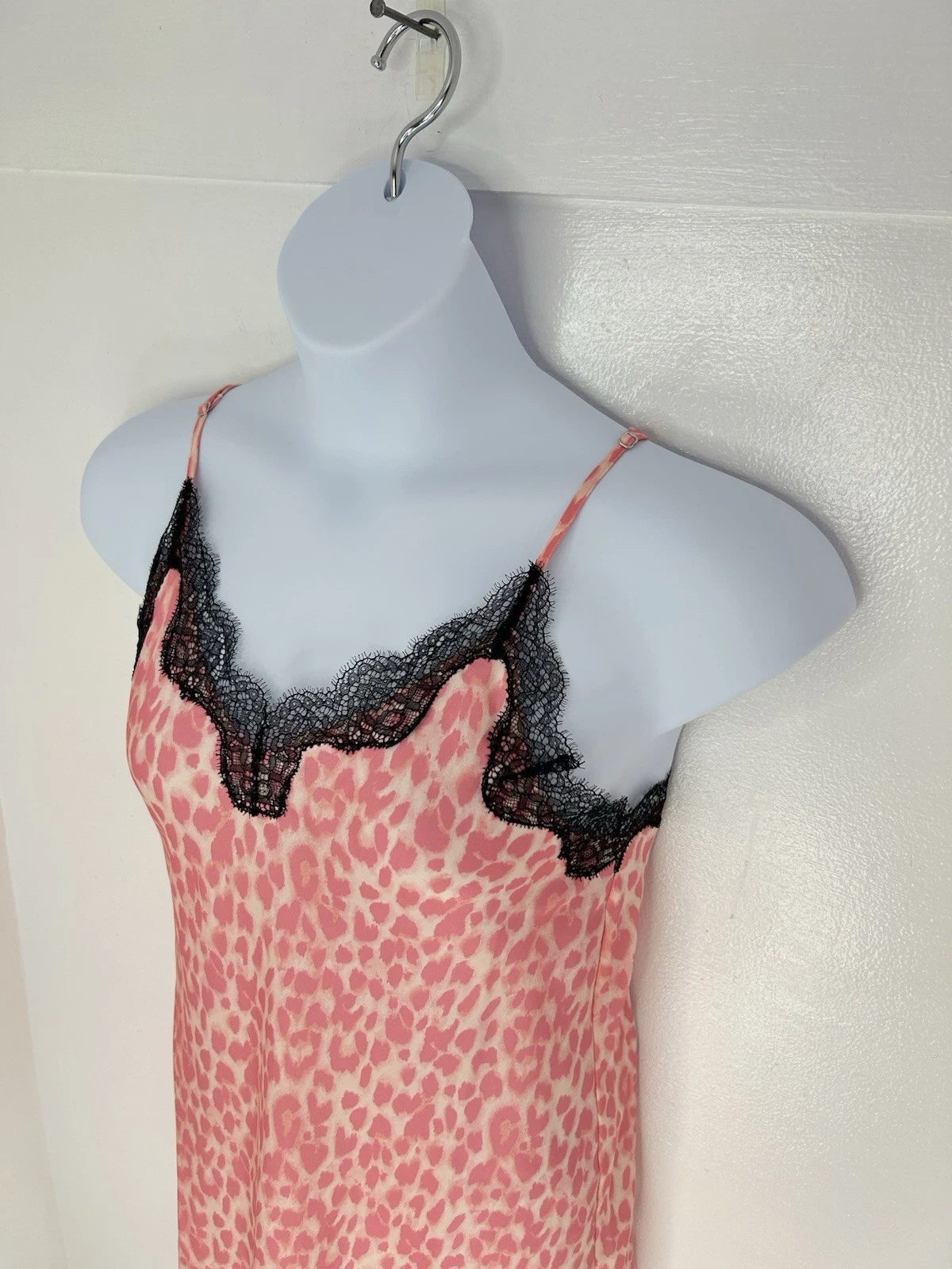 UNDERCOVER Abito slip cami Victorias Secret rosa Y2K leopardato stampa ghepardo taglia media