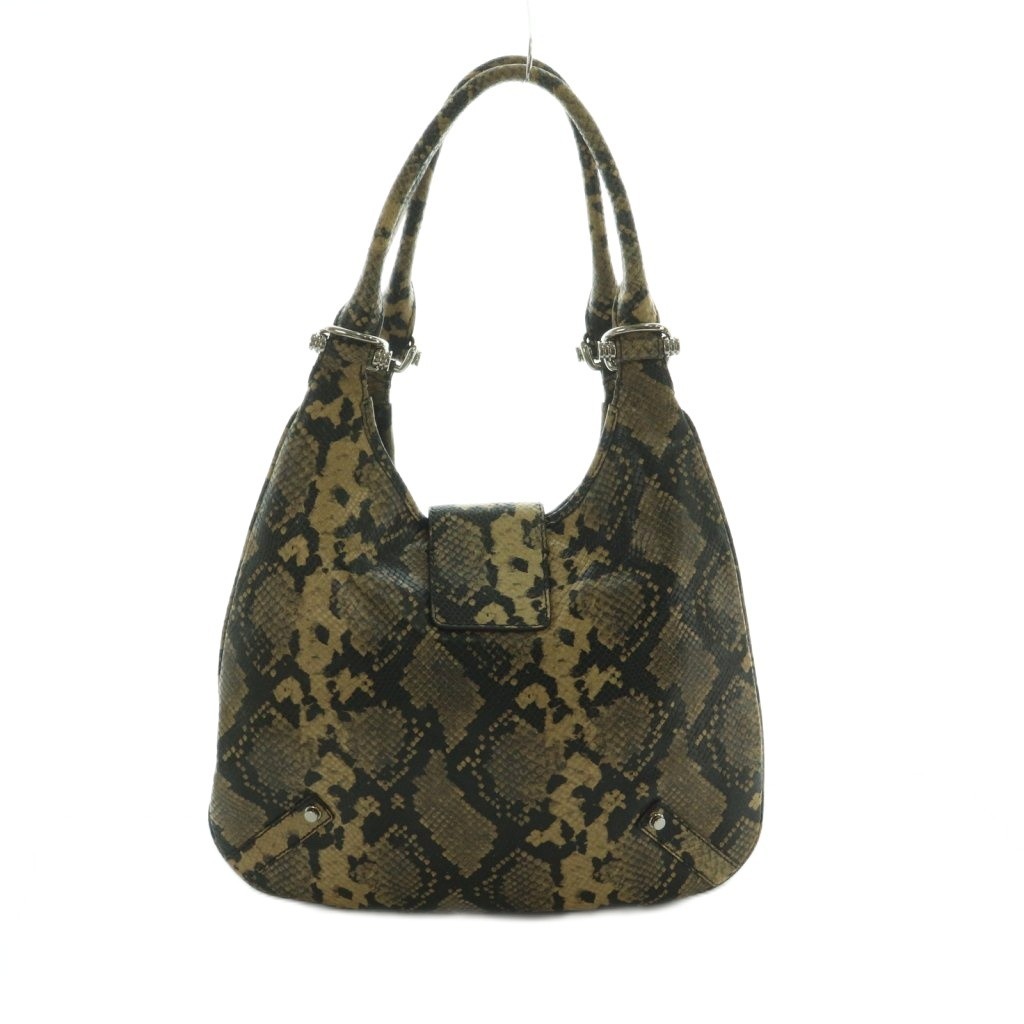 Banana Republic Handbag Python Embossed Beige Bla… - image 2
