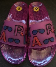 Karl Lagerfeld Paris Thea Pink Translucent Pool Slides Women's Size 8 New