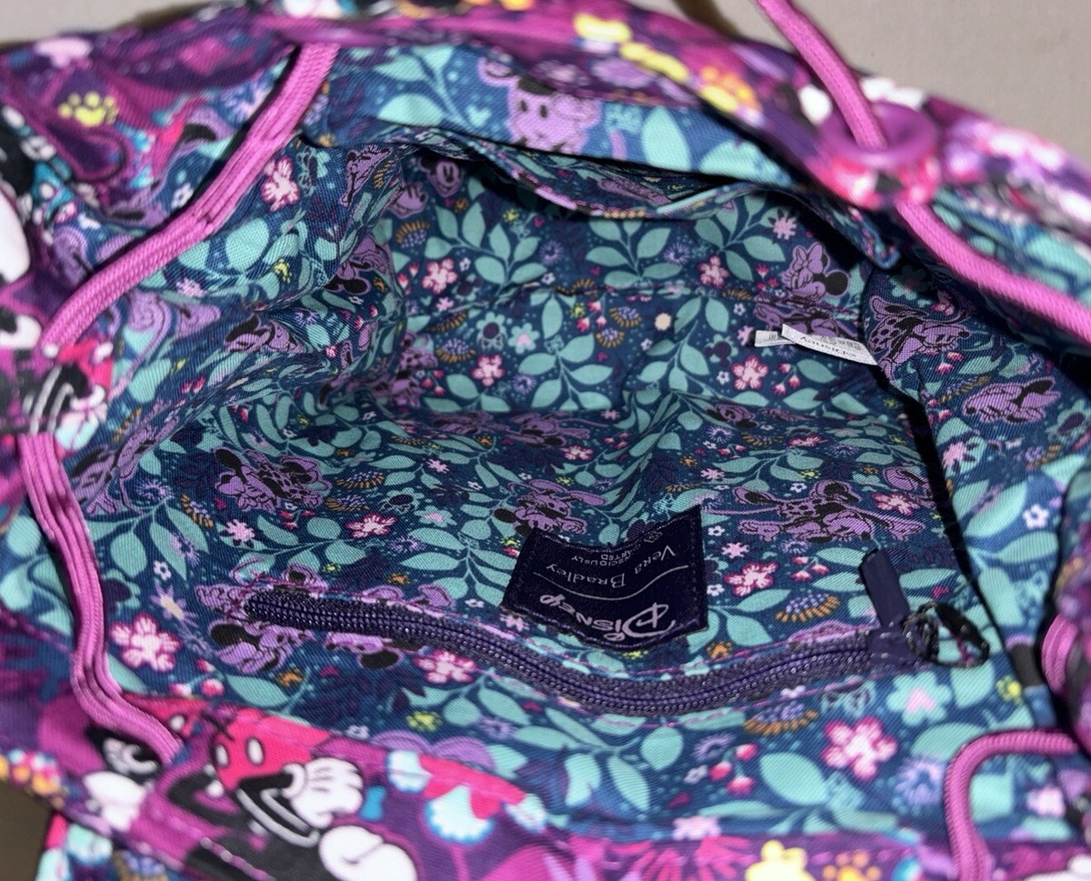 Vera Bradley Floral Minnie Drawstring Backpack - Purple, Pink & Mint Vera Bradley Quilted Floral Drawstring Backpack in Blue  main image 4