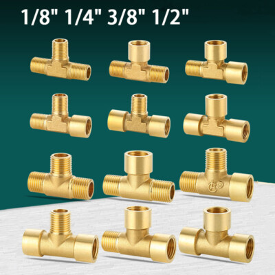 Messing T-Stück Gewindefitting T Verbinder 1/8'' 1/4'' 3/8'' 1/2'' - Wasser Gas Öl