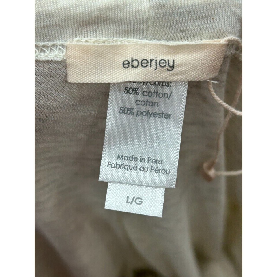 Eberjey Sweatpants Womens Large Gray Cotton Pleated Drawstring Tapered
