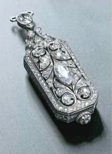 Art Deco Vintage Style 4.5Ct Lab Created Diamond Women's Wedding Silver Pendant