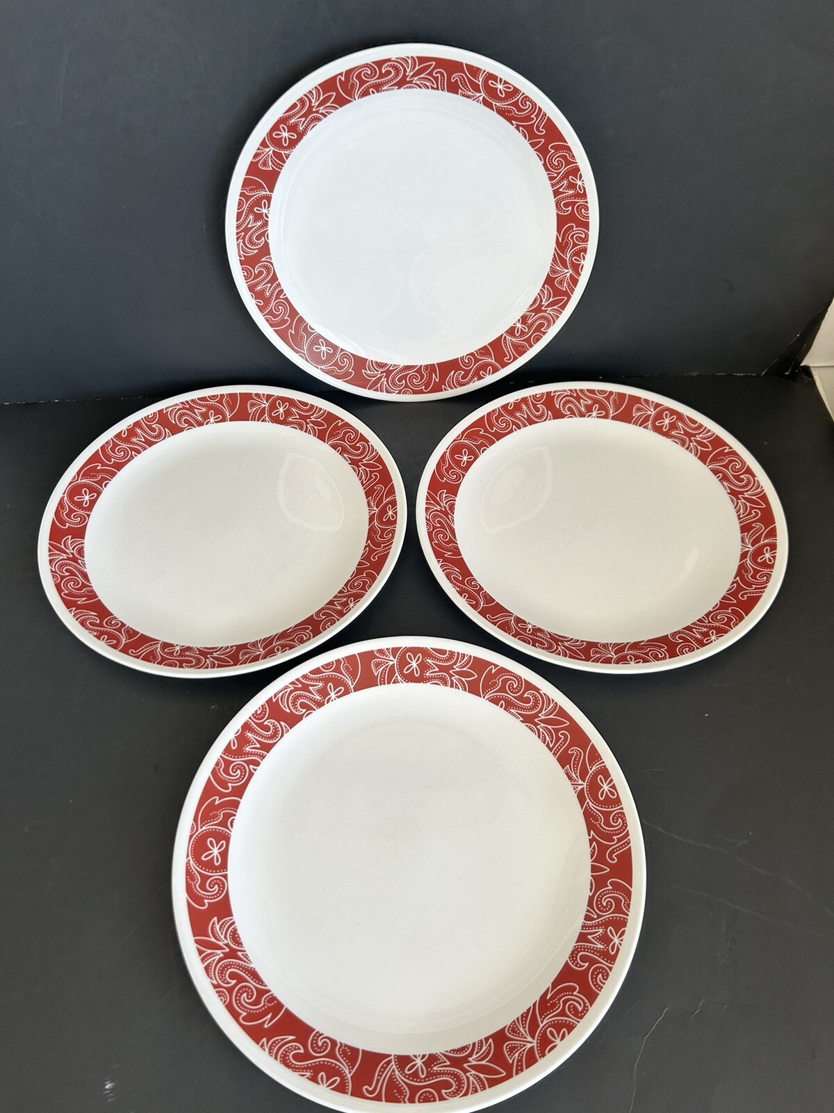 CORELLE VITRELLE BANDHANI LOT OF 4 DINNER PLATES USA eBay