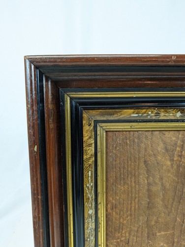 Antiker viktorianischer Bilderrahmen 9 x 7 Zoll gold vergoldet tiefer Nussbaumholz schwarz ebonisiert - Bild 2 von 8