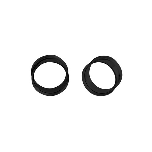 Pair of Surgical Steel PVD Black Double Flare Ear Tunnels Earlets Gauges Plugs - Picture 90 of 108