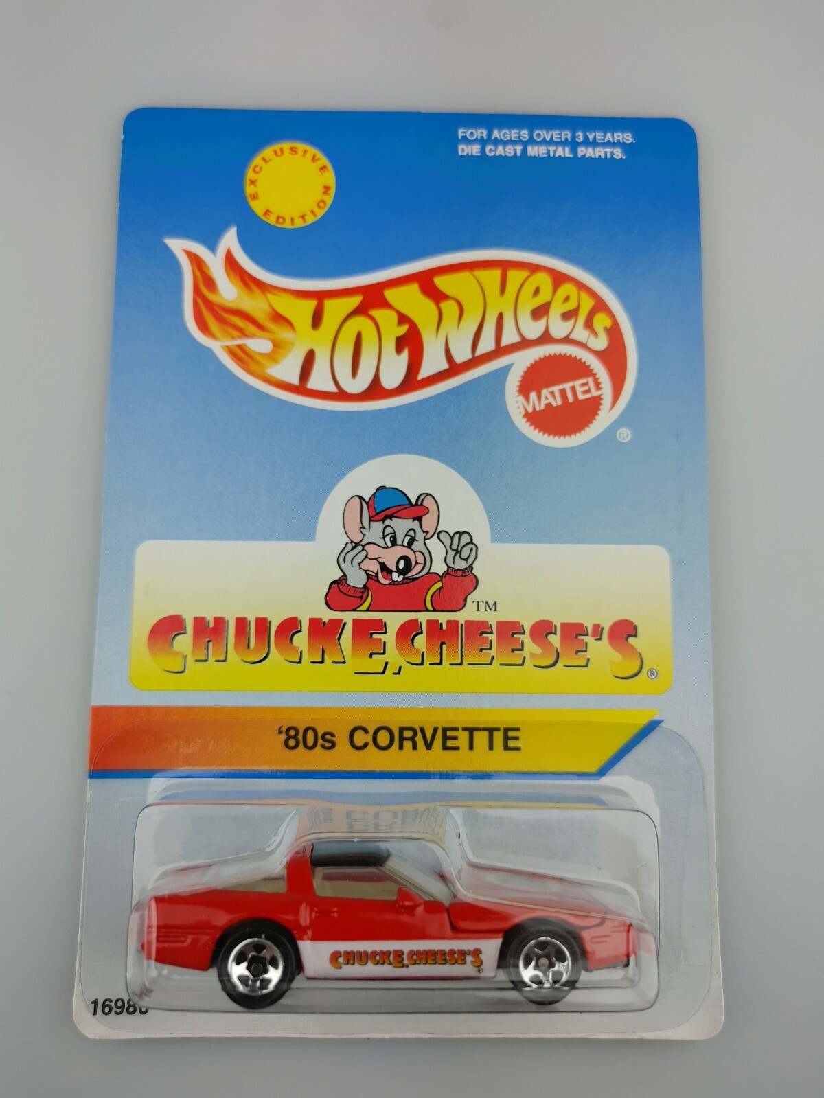 Check E Cheese's 80's Corvette 16980 Exclusive Edition 1996 90's Hot Wheels NEW