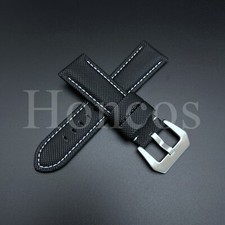 22MM Nylon Leather Watch Strap Fits The Blancpain X Swatch Antarctic Ocean BK/WT