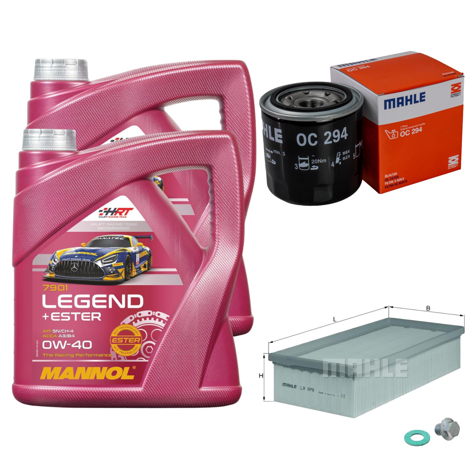 Paquete de inspección MAHLE 8 L MANNOL Legend + Ester 0W-40 para Toyota Avensis Station