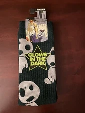 NEW Princess Mononoke Glow In The Dark Kodama Crew Green Socks Sz 8-12 Bioworld