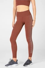 FABLETICS ~ New! Size XS ~ Chestnut REFLECTIVE SILVER Sculptknit Leggings c27
