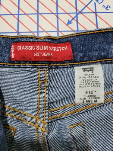 Levis 512 Womens Classic Slim Stretch Tapered Jeans Size 4 Miss M 26 X 31 - 第 11/14 張圖片