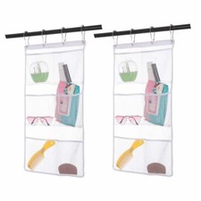 Hanging Mesh Bath Shower Caddy Organizer with 6 Storage Pockets for Bathroom