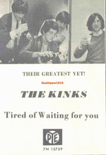 1965 The Kinks Tired Of Waiting For You Release Music Industry Promo Reprint Ad