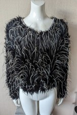Stunning Faux Fur Jacket, Mademoiselle Lucy, Black/white Tips *vgc* Size Medium