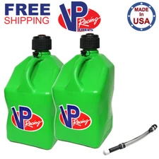 VP Racing 2 Pack Green 5.5 Gallon Square Utility Jug + 1 Deluxe Fill Hose