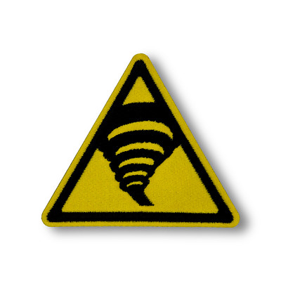 Tornado Warning Sign Patch | Iron-On & Sew-On Patch
