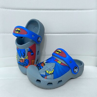 BATMAN Crocs Boys US Size 6-7 DC Comic Shoes Sandals Clogs