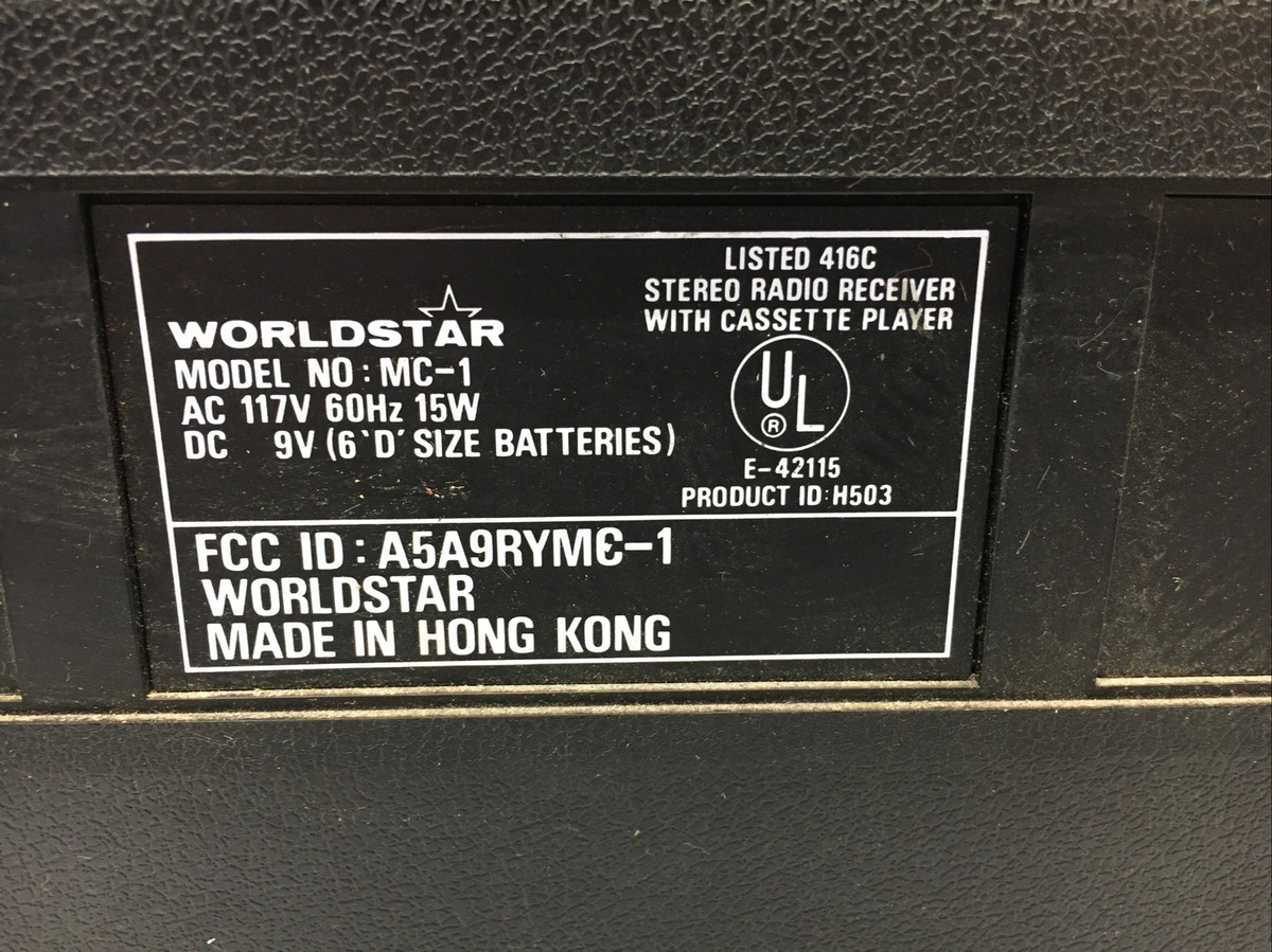 Worldstar MC-1, 8 Track, AM/FM Cassette Player Radio Boombox | eBay
