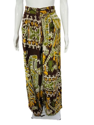 Ulla Johnson Nico Damen Abstrakt Ikat Bedruckt mit Gürtel Baumwolle Hose XS 2