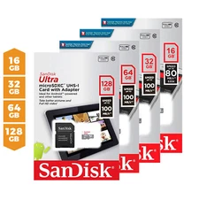 SanDisk MicroSD 16GB 32GB 64GB 128GB Ultra SD Memory Card UHS-I C10 100Mb/s Lot