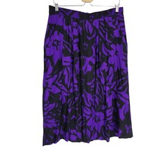 VTG Purple Floral Midi Skirt Large Fairy Grunge Whimsigoth Dark Academia NOS