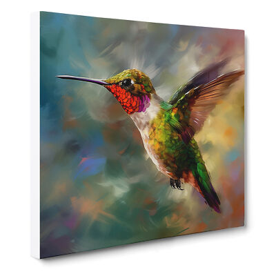 Hummingbird Post-Impressionism No.1 Canvas Wall Art Print Framed Picture Lounge