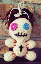 Lalka voodoo - 20 cm - może również służyć jako poduszka igłowa - prawdziwa ręcznie robiona - NOWA!