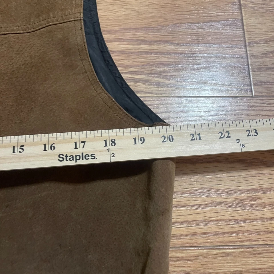 Chaleco grande vintage Stefano años 80 cuero tostado para hombre Foto 4 de 4