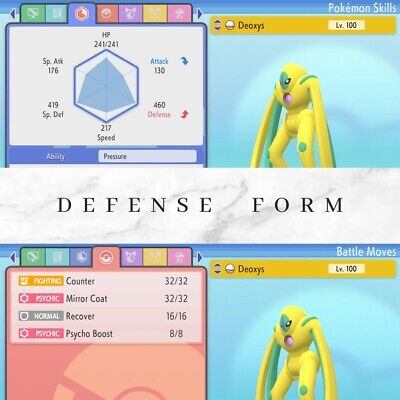 Deoxys Shiny ✨ 6 IV Unreleased Pokémon Diamond Pearl Attack Defense Speed  Form